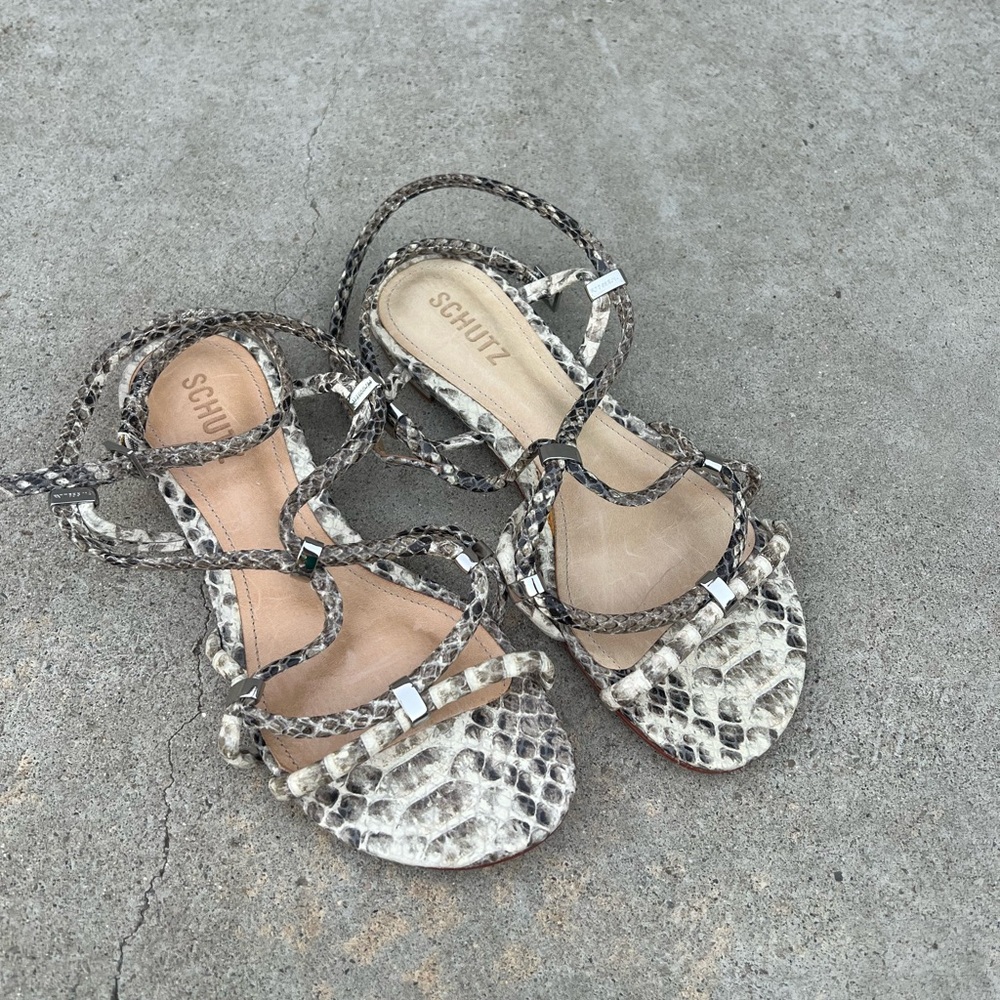 Schutz animal print sandals